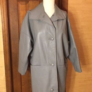 Gray Leather Coat